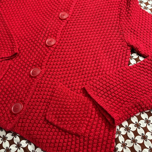 Jones New York Red knit cardigan - Picture 5 of 8